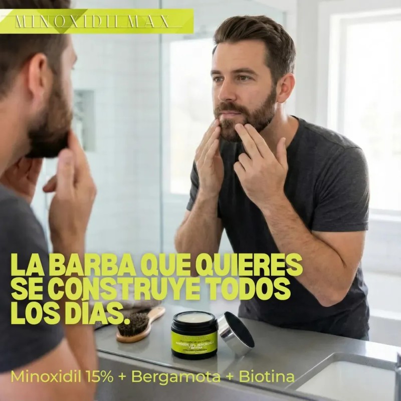 Minoxidilmax 15% + Bergamota + Biotina Crema Cabello Y Barba