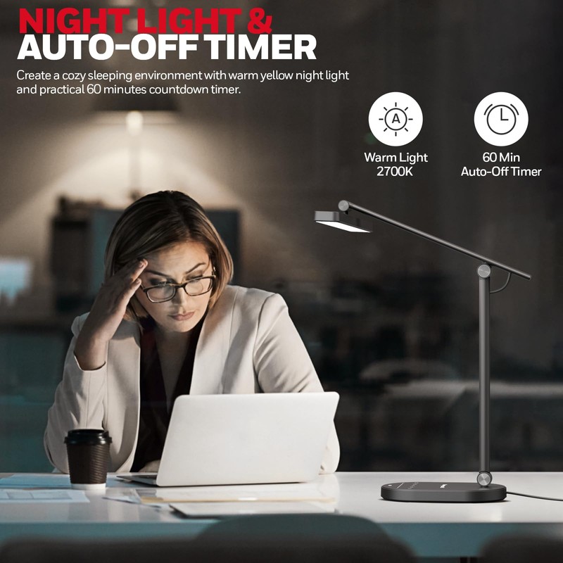 Honeywell Desk Lamp for Home Office, H4 Sunturalux™ Eye-Caring LED