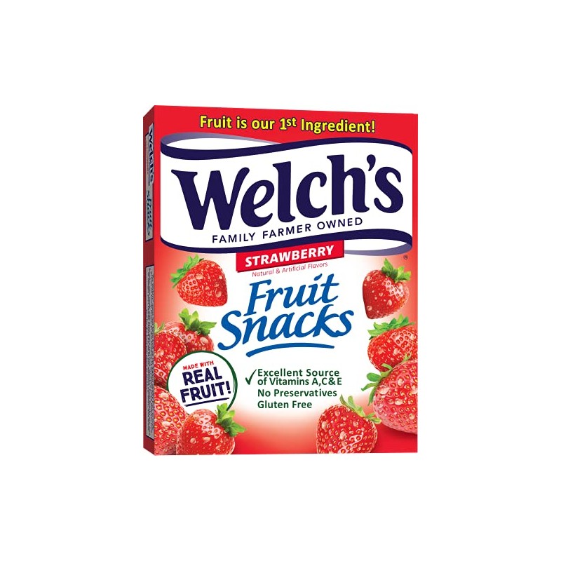 Welch's Fruit Snacks, Strawberry, 0.9 Oz, 10 Ct