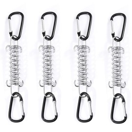 Lilalemon 4pcs 9 * 3 cm Spring Snap Hook Heavy Duty with 4.5 * 2.5 cm Carabiner Clip for Hammock Punching Bags Swing Chairs Gym Equipment Camping Hiking