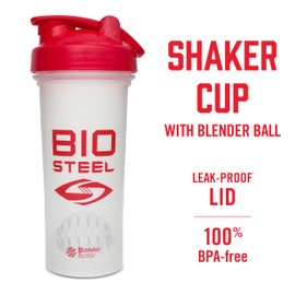 BioSteel Shaker Cup with Wire Whisk Blender Ball, Leak-Proof Design, BPA-Free Plastic, 24 Ounce