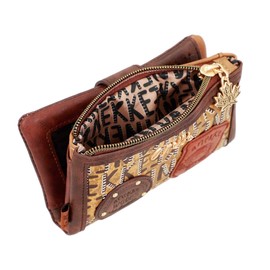 Anekke Ladies Purse 14 cm Brown Suede Pouch, brown