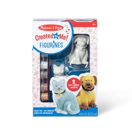 Melissa & Doug Created by Me! Pet Figurines Craft Kit (Resin Dog and Cat, 6 Paints, Paintbrush)