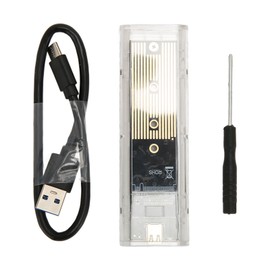 M.2 NVMe SATA SSD Enclosure NVMe to USB C 3.1 10Gbps Clear Enclosure Support M‑Key B+M Key UASP Trim for 2230 2242 2260 2280 SSD