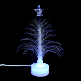 MAGICLULU Mini Christmas Tree, USB Power Supply, Coloured Desk, Luminous Fibre Optic Mini Christmas Tree, 7 Colours Changing LED Christmas Lamp with Star Tip for Party Table Tops