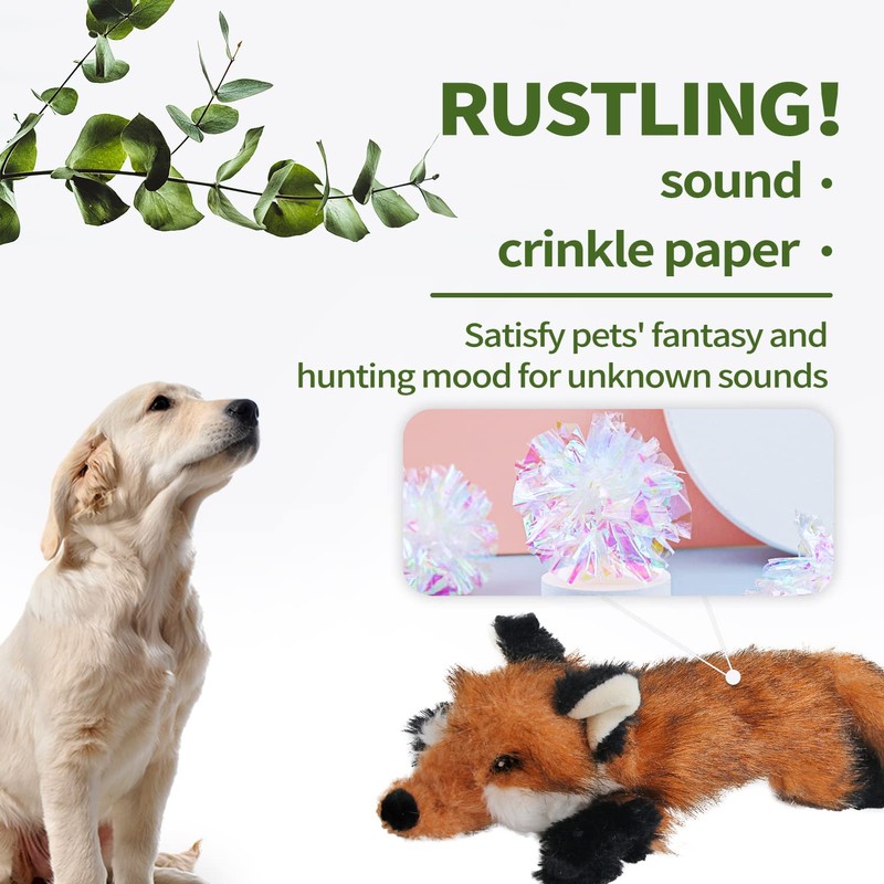 ALL FOR PAWS Fox Dog Toy with Squeaker, 10-inch/ 25