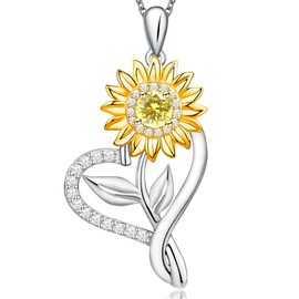 UYBNRK Sunflower Necklaces for Women Sunflower Gifts for Her Birthday Gift for Wife Valentines Christmas Jewelery Gift for Daughter Mom Mothers Day