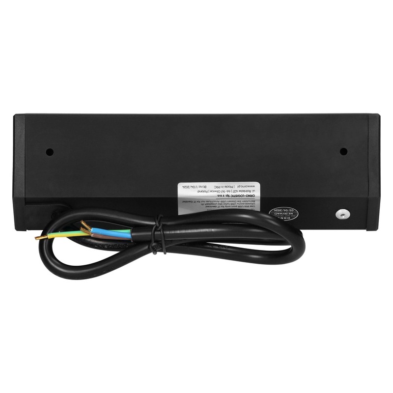 Aluminium Power Strip 2-Way I USB-A USB-C I Black Edition