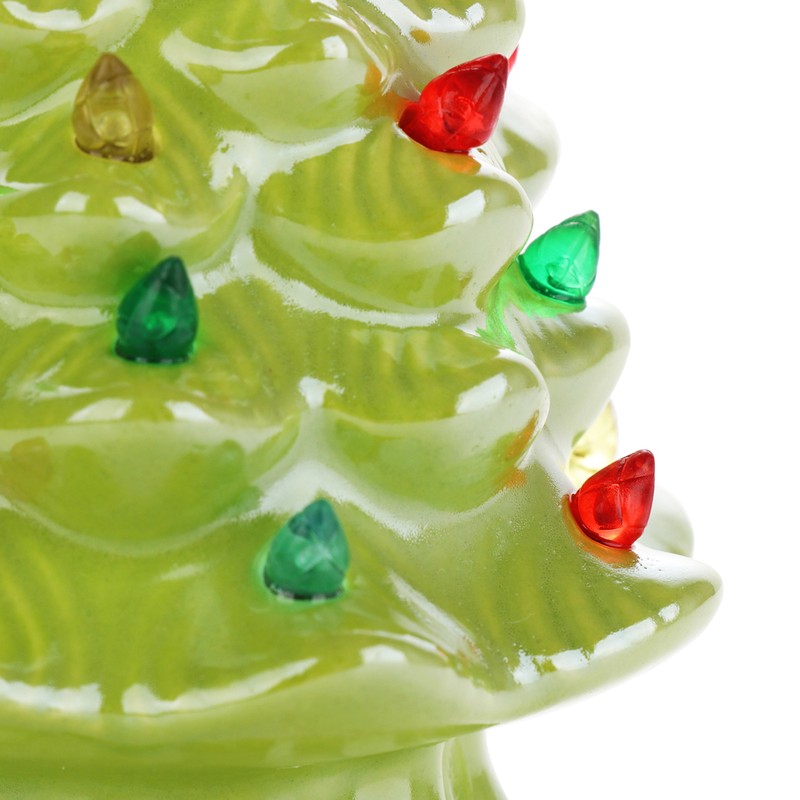 Vintage Green Lighted Ceramic Christmas Tree