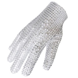 BOMJJOR Michael Jacksn Glove for Kids Fans Billie Jean Rhinestone Glove Punk Rock MJ Gloves Gift Collection(Left Glove-Kid size)