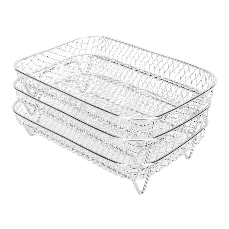 3 Layer Fryer Grilling Rack Stainless Steel Fryer Stakable Racks