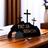 Venshy He is Risen Metal Empty Tomb Scene, Easter Decoration,