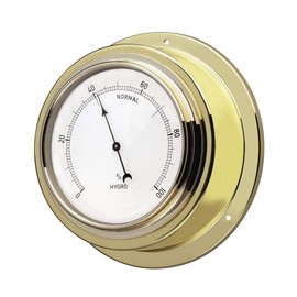 TFA Dostmann Analogue Hygrometer made of Brass Maritim, 44.1009, made in Germany, to monitor the humidity, brass