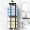 Liuoud Towel Rack for Bathroom, Wall Mounted Vertical Rolled Towel