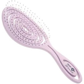 Head Jog 08 Straw Hairbrush, Flexible Soft Pin Bristles, Detangling Wet/Dry Hair, Head Massaging Pro (Heather (Pink))
