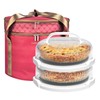 2 Pack Pie Carrier with Lids and Handles, Loadable Cupcake
