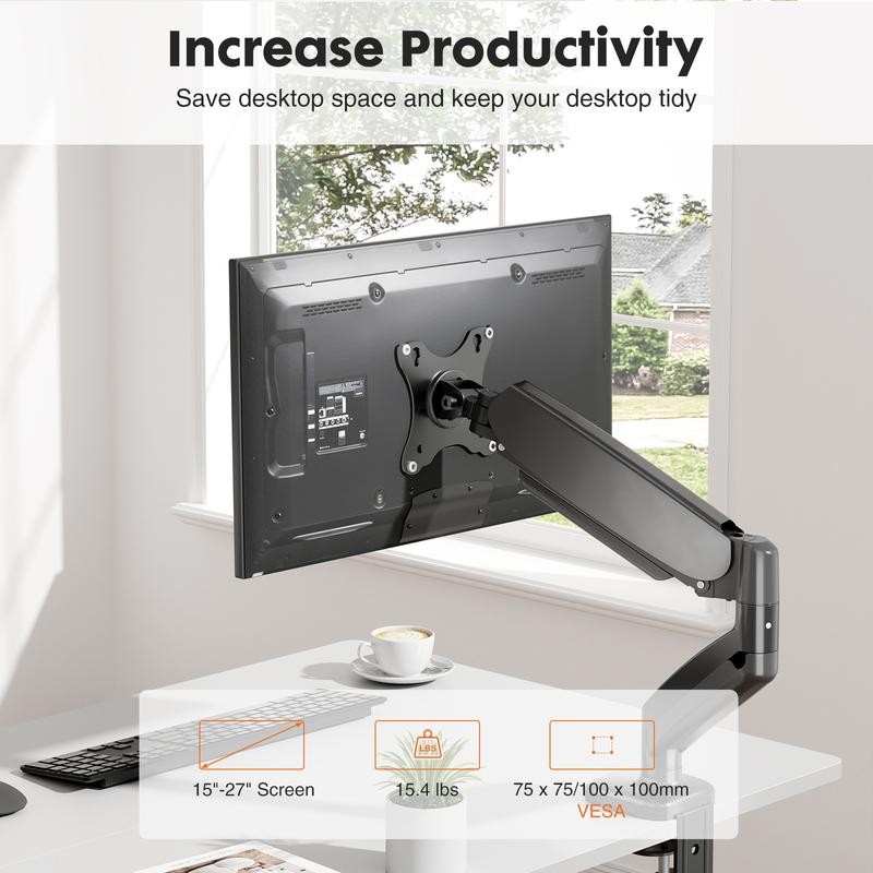 Monitor Stand - Adjustable Desk Mount Arm for Support 15