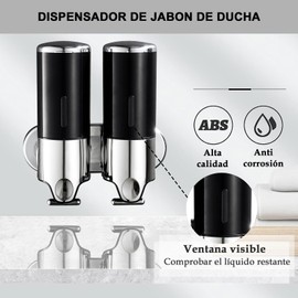 KUEIY Dispensador de Ducha montado en la Pared, dispensador de jabón líquido Recargable para el hogar, baño, Cocina, Hotel, Restaurante Dispensación de loción de Ducha