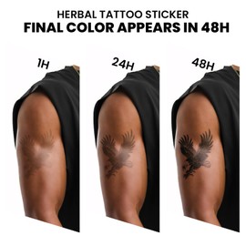 UBICA Semi Permanent Tattoo for Men(Large), 2 Sheets Angel Wing Tattoos, Lasts 7-15 Days, Develops Fully in 48H, Realistic, Waterproof and Non-Reflective, for Back Chest