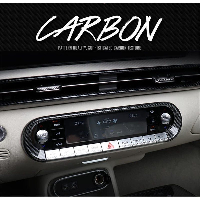 Cnaurda Carbon Fiber Style Car Center Console Air Condition Panel
