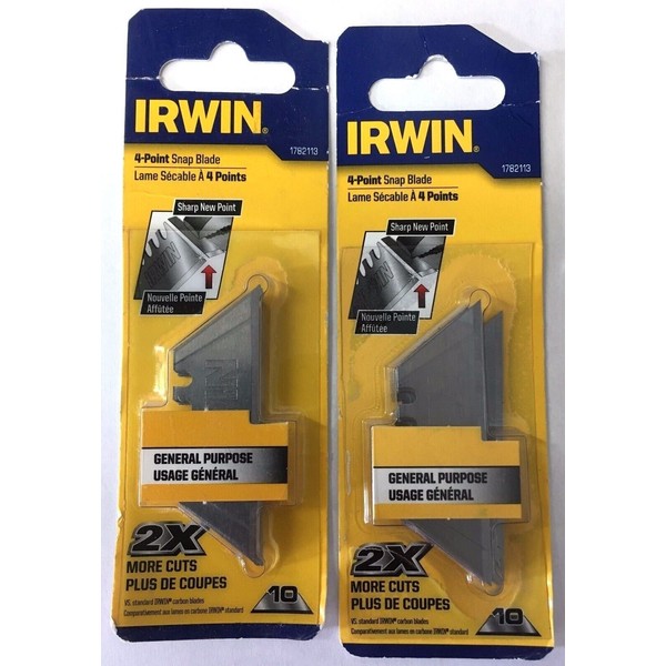 IRWIN 1782113 4-Point Carbon Utility Blades 2-10 Packs