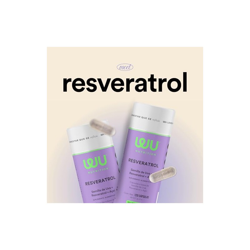 Nutrition Resveratrol Semilla Uva Acaí Berry Antioxidante 120 Cápsulas Meses
