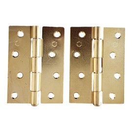 Loose Pin Butt Hinges 100mm (4") Electro Brased Holes for No.8 Wood Screw (1 Pair)
