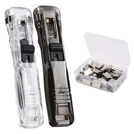 UEAVOID Pack of 2 Staple Dispensers, Clam Clip Dispenser, Paper Clam Clip Dispenser for Fixing Loose Leaf Paper, Bookbinding Documents, Reports, Tasks (Pack of 100)