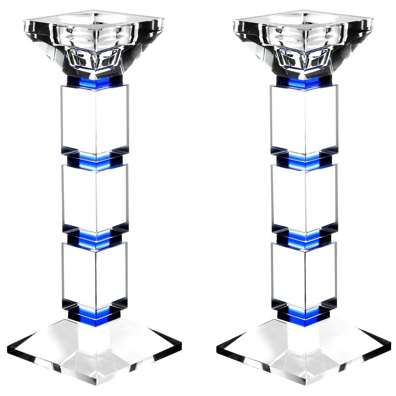 Crystal Candle Holders Set of 2-8" Tall Candlestick Holder for