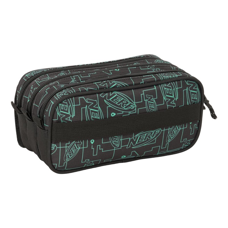 safta Nerf Game Triple Pencil Case for Children, Ideal for