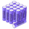 PAOWANG 14500 Rechargeable Battery 2500mAh Button Top 16 Pack 3.7Volt