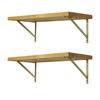 EZYDECOR Shelf Brackets Gold Brackets for Shelves 300mm/12 Inch Triangle