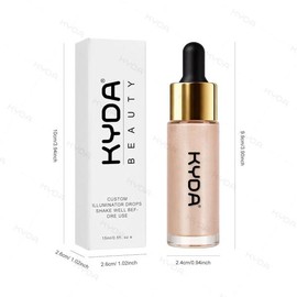 KYDA 리퀴드 형광펜 드롭, 얼굴과 몸을 위한 다목적 글로우 필터 메이크업, 스킨케어 포뮬러로 빛나는 브론저 샴페인 KYDA Liquid Highlighter Drops, Multipurpose Glow Filter Makeup for Face and Body, Radiant Bronzer Champagne with Skincare Formula [Bronzer]