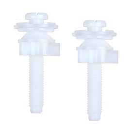 2Pcs White Plastic Toilet Seat Screws with Nuts and Washers Hinges Kits Replacement Bolts Fixing Parts for Fixing The Top Toilet Seat