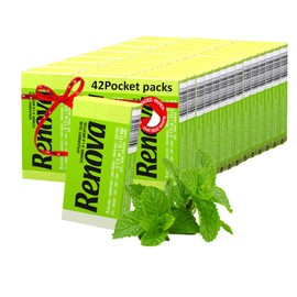 Renova Scented Pocket Tissue - 9 Tissues/Pack - 3-Ply (42 Pocket Packs, Green Spearmint)