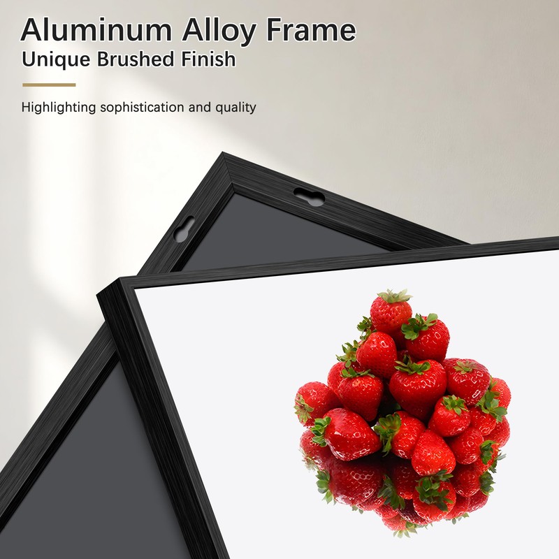 18" x 30" Bathroom Mirror, Black Metal Frame Wall Mirror