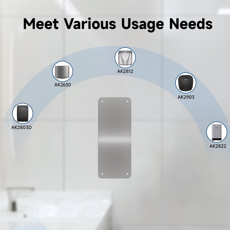 AIKE Durable Stainless Steel Hand Dryer Wall Splash Guard Backsplash
