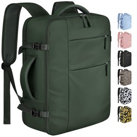 Capolo Travel Backpack for Women Men Waterproof Laptop Backpack Airlines Approved Carry On Backpack Bag Computer Bookbag for Business, Work, Traveling Fits 15.6 Inch Laptop(Green)