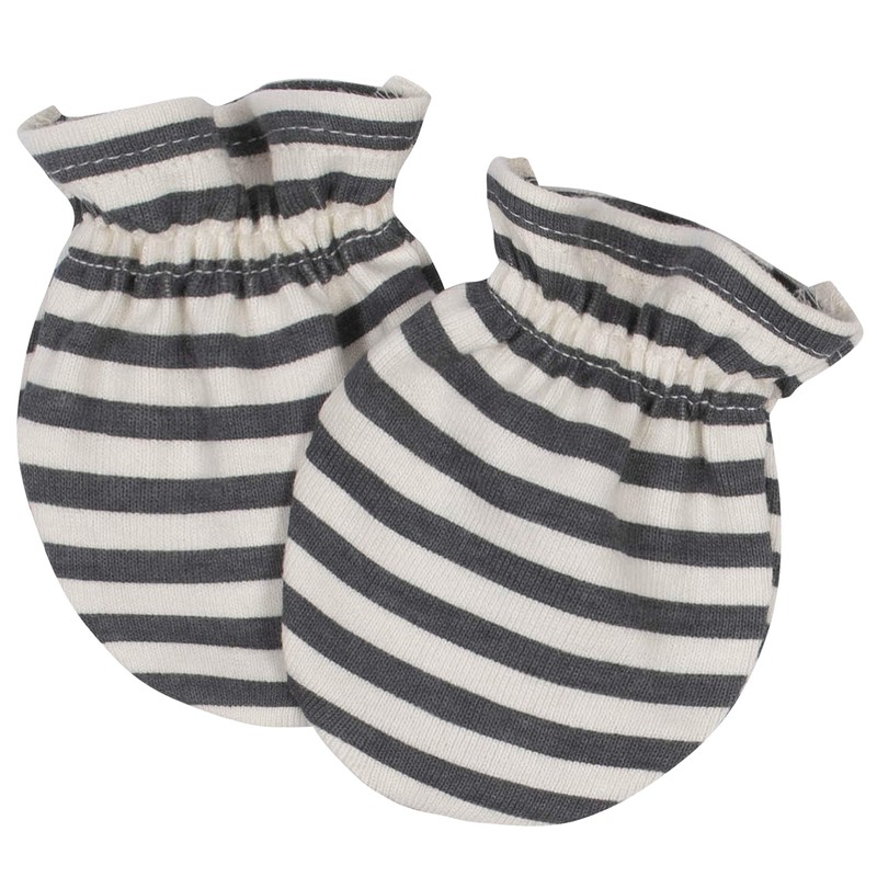 Grow by Gerber - Manoplas para bebés (4 unidades), Gris/Marfil/Naranja,