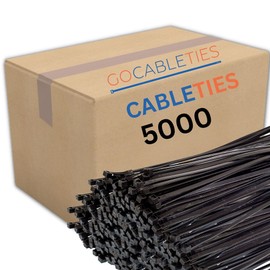 Gocableties Black Cable Ties, 300mm x 4.8mm, Bulk Pack of 5000, 12” Premium Nylon Zip Ties, Multi-Purpose Plastic Tie Wraps, Secure Self-Locking Mechanism, for Home, Garden, Office and DIY