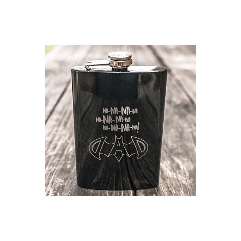 8oz BLACK Batdad Flask