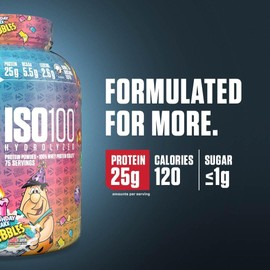 Dymatize ISO100 Whey Protein Powder Isolate, Birthday Cake, 25g of Protein, 5 Pound, 5.5g BCAAs, Less Than 120 Cal., Gluten Free, 1g Fat, 1g Sugar, 2g Carb (75 Servings)