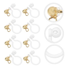 TEHAUX 8pcs Earring Clip Converters Non-pierced Ear Clips for Sensitive Ears Easy to Wear Jewelry Findings Craft Your Own Earrings Allergy Design