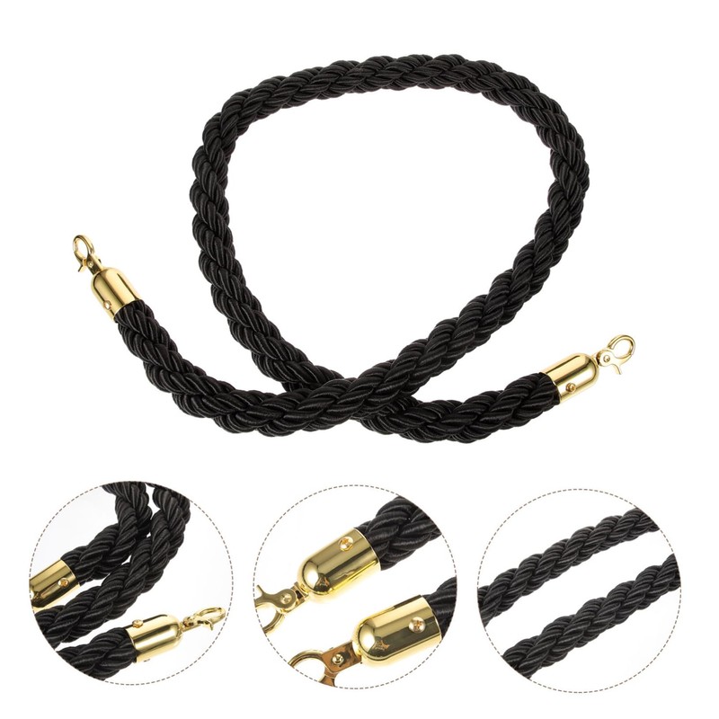 Operitacx 1.5m Solid Flax Rope for Stanchions Crowd Control Barrier