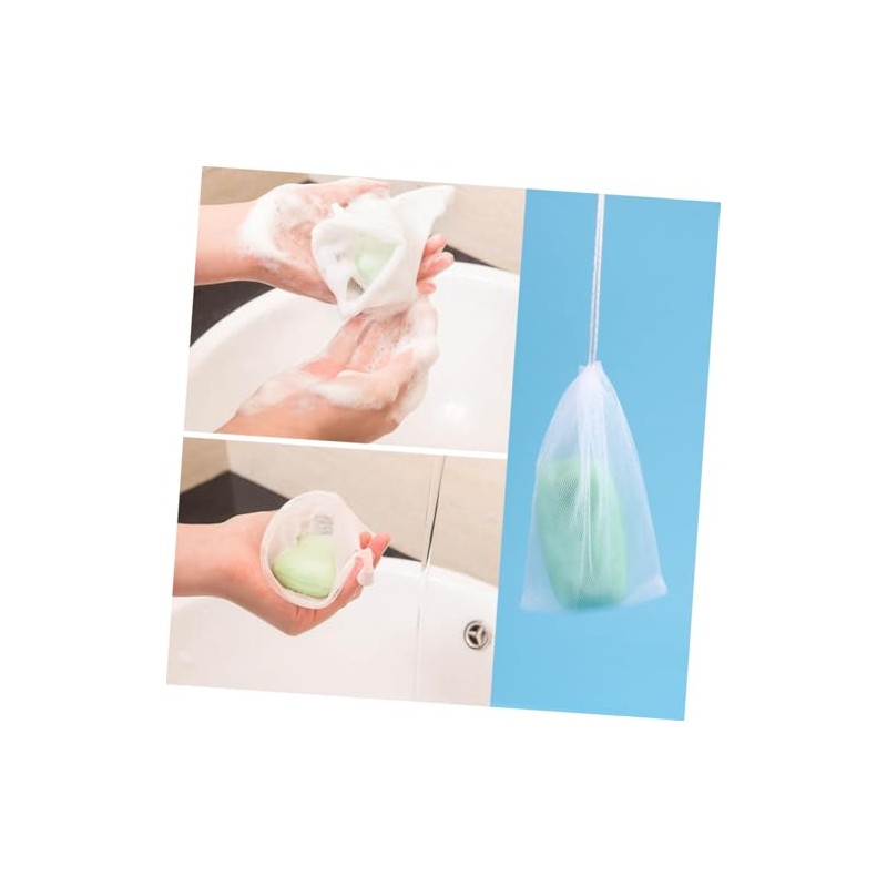 Frcolor 10 PCS Exfoliating Mesh Soap Saver Pouch Bag Sack