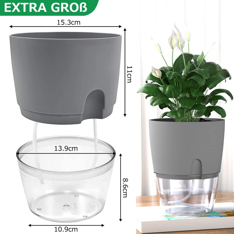 iDattel Herb Pot Kitchen Set, Window Sill, Self-Watering Set of