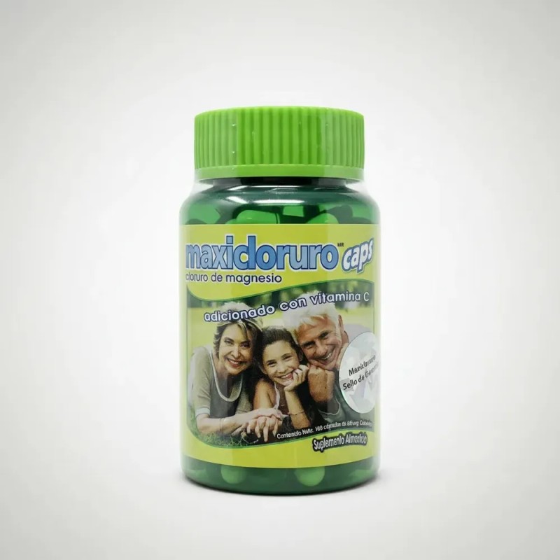 Cloruro De Magnesio Con Vitamina C (100 Caps) Maxicloruro Sabor