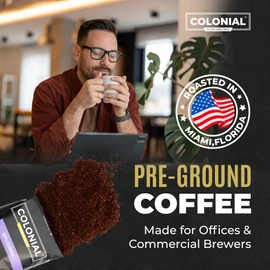 Colonial Coffee 32 Count Single Pot Coffee Packets – 100% Arabica Breakfast Blend Medium Roast | Pre-Measured Frac Packs for 12 Cup Maker | Bulk Ground Gourmet Coffee for Home & Office