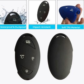 KULCSOK Fob Cover fit for Hyundai Kona Ioniq 6 Sonata Santa Fe Elantra Hybrid Grandeur GN7 2024 2023 Case Silicone Key Holder Protector 5/7 Buttons (Black+Red)