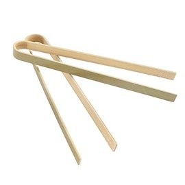 BambooMN 6.3" Mini Bamboo Disposable Tongs - Toast Tongs - 30pcs